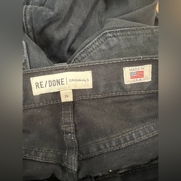 RE/DONE Originals High Rise Ankle Crop in Faded Black - Size 26 - Picture 4 of 11